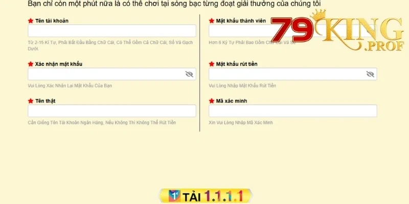 Đăng Ký 79king – Hướng Dẫn Tạo Tài Khoản Nhanh Chóng, Bảo Mật Tuyệt Đối 4 Đăng Ký